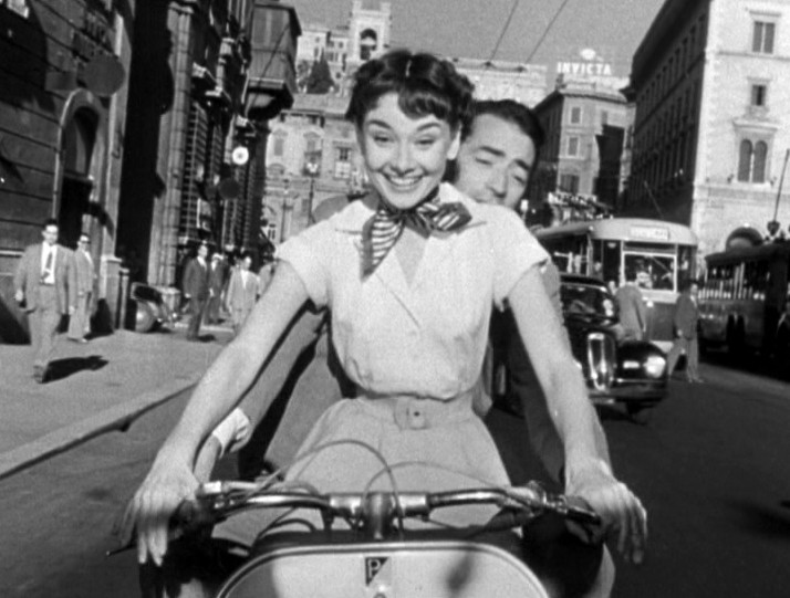 roman holiday vacaciones en roma paseo en vespa audrey hepburn gregory peck princess ann