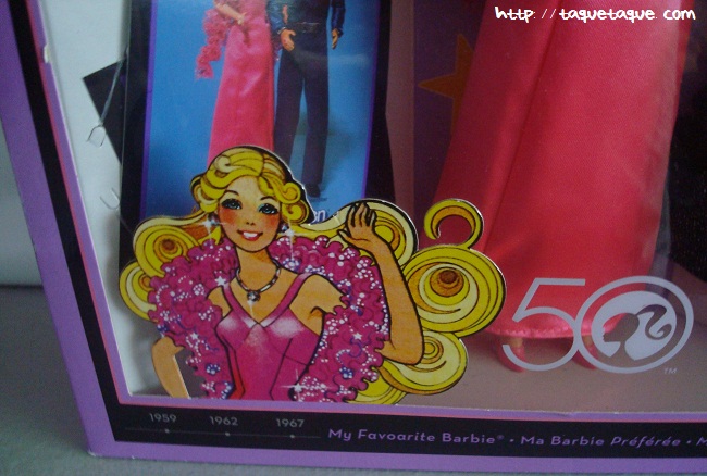 mi Babie Favorita 1977 - Barbie Superstar: detalle de la caja con el dibujo de Barbie Superstar