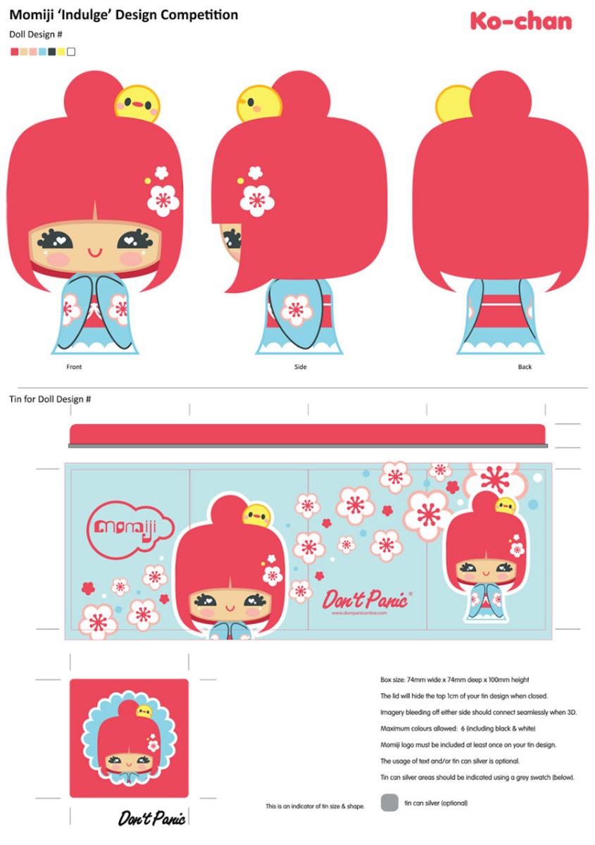 diseño de una kokeshi de charuca en el que me he basado