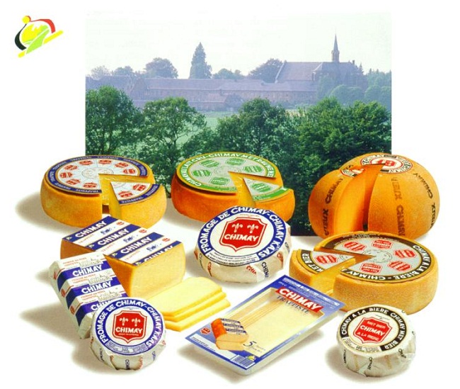 Bruselas Valonia: Queso Chimay, producido por la misma abadia que la cerveza del mismo nombre. En la foto se muestran algunas de sus variedades.