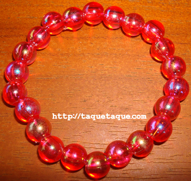pulsera de bolas rojas transparentes pulsera de bolas rojas transparentes