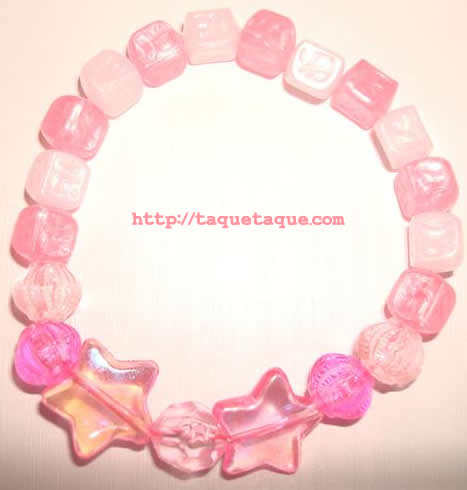 pulsera multicolor pulsera multicolor: abalorios rosas y blancos