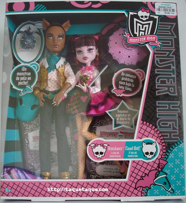 Monster High - Draculaura y Clawd Wolf en su caja Monster High - Draculaura y Clawd Wolf en su caja