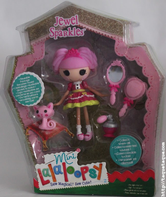 mini Lalaloopsy Jewel Sparkles en su caja