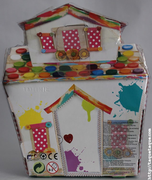 mini Lalaloopsy Spot Splatter Splash, en su caja (vista posterior)
