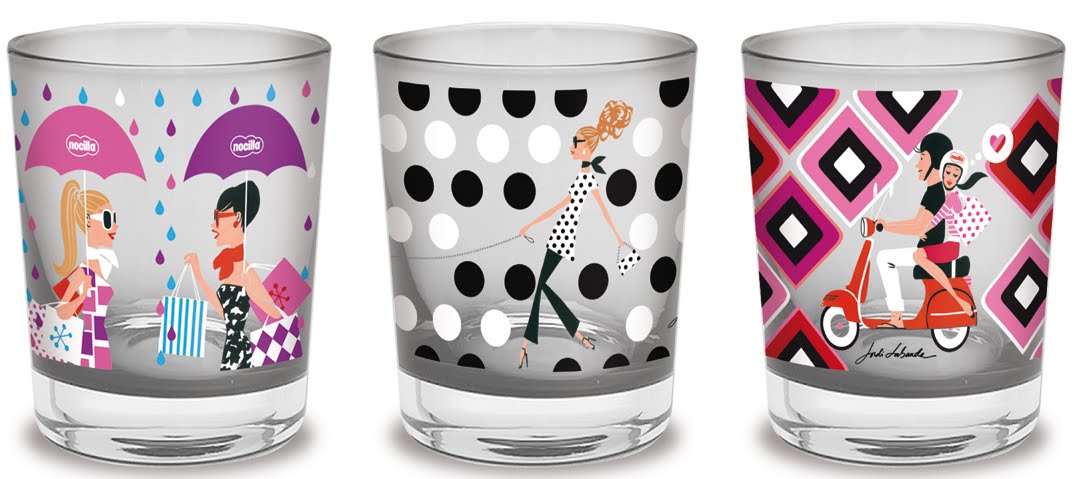 vasos de Nocilla ilustrados por Jordi Labanda vasos de Nocilla ilustrados por Jordi Labanda