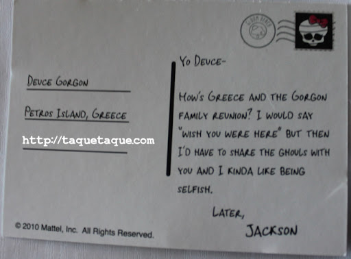 Postal de Jackson Jekyll para su amigo Deuce Gorgon