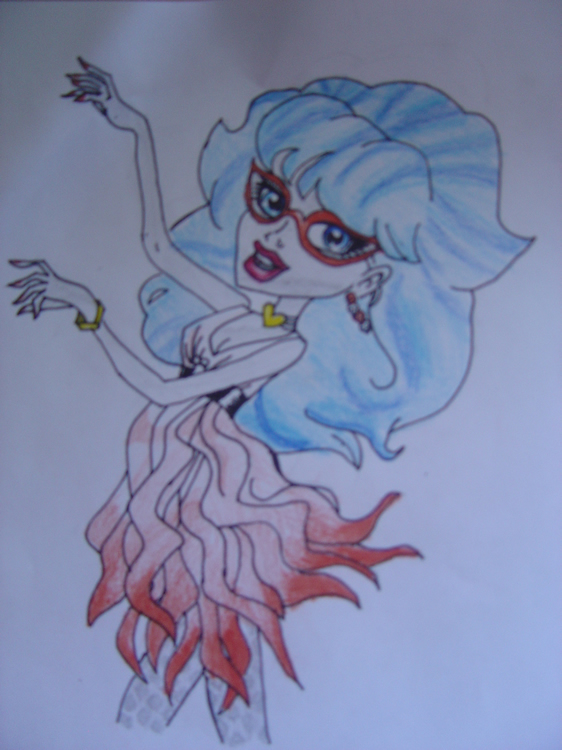 Ghoulia Yelps Dawn of the Dance, dibujada por Elisa Ghoulia Yelps Dawn of the Dance, dibujada por Elisa
