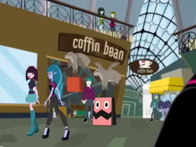 La Cafeterroría ("Coffin Bean": "El ataud de la judía", traducido literalmente) en uno de los webpisodios de Monster High La Cafeterroría ("Coffin Bean": "El ataud de la judía", traducido literalmente) en uno de los webpisodios de Monster High