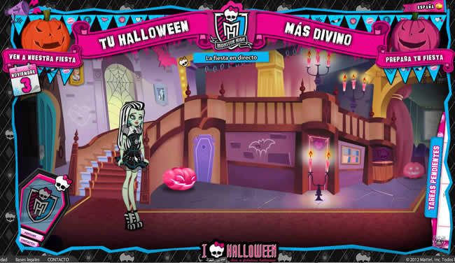 Frankie te ayuda a preparar tu Fiesta de Halloween recorriendo el Instituto Monster High con ella y encontrando todo lo que busca.